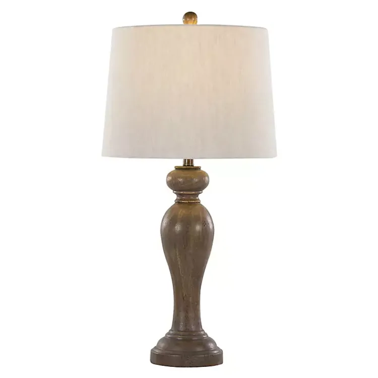 Table Lamps-Kirklands Home Gray-Brown Spindle Table Lamps, Set of 2 Tan