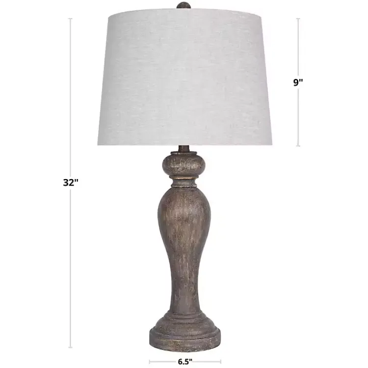 Table Lamps-Kirklands Home Gray-Brown Spindle Table Lamps, Set of 2 Tan