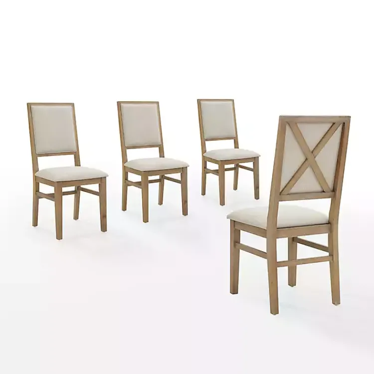 Dining Chairs-Kirklands Home Natural Cream Upholstered Dining Chairs, Set of 4 Ivory