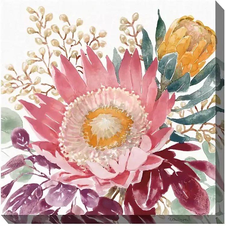 Outdoor Wall Decor-Kirklands Home Protea Floral Outdoor Canvas Art Print