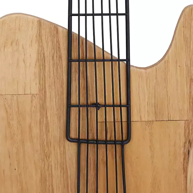Wall Plaques-Kirklands Home Brown Wood Electric Guitar Wall Plaque