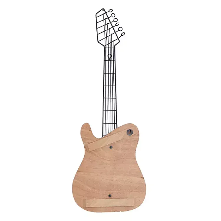 Wall Plaques-Kirklands Home Brown Wood Electric Guitar Wall Plaque