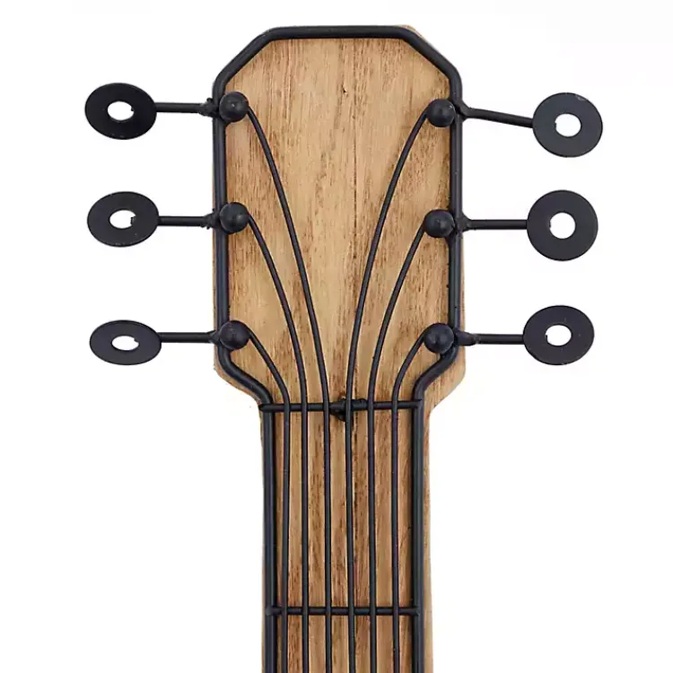 Wall Plaques-Kirklands Home Brown Wood Acoustic Guitar Wall Plaque
