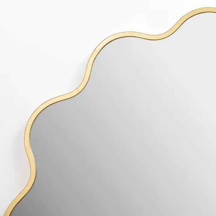 Decorative Mirrors-Kirklands Home Alexandria Gold Scalloped Wall Mirror