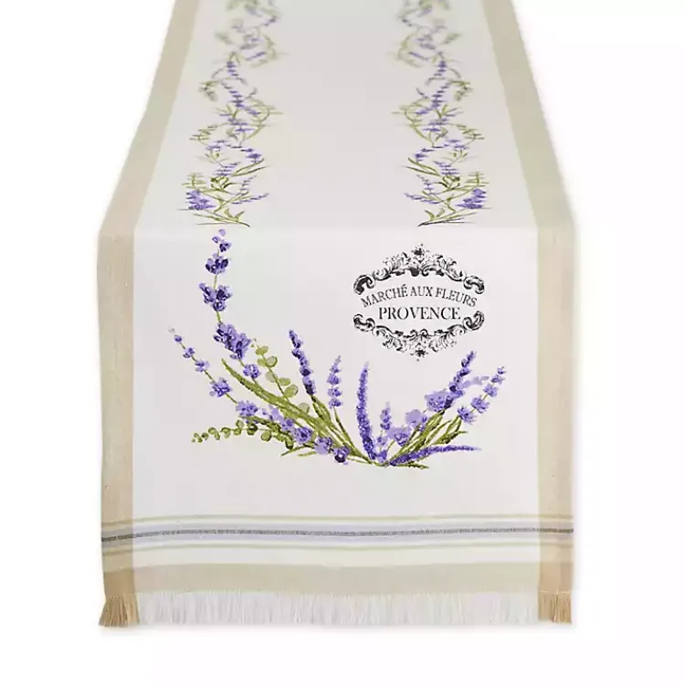 Table Linens-Kirklands Home Lavender Garland Cotton Table Runner