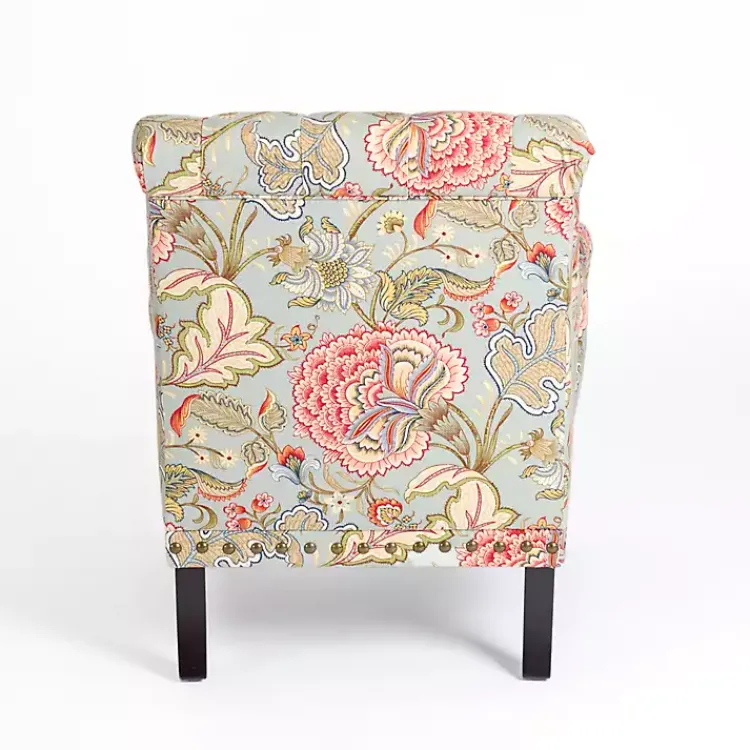 Accent Chairs-Kirklands Home Floral Tufted Rebecca Accent Chair Pink