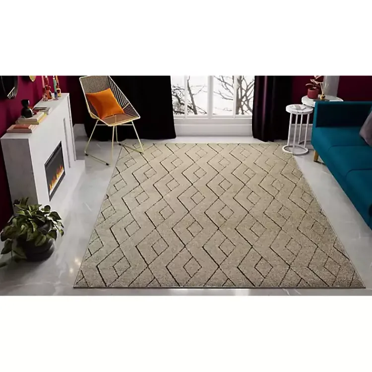 Area Rugs-Kirklands Home Modern Chevron Area Rug, 5x7 Tan