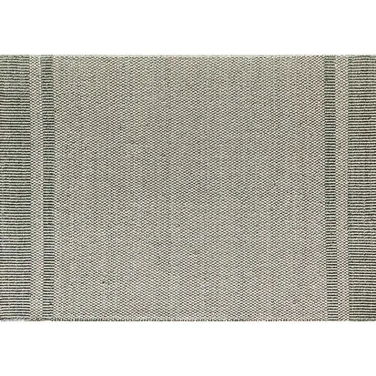 Area Rugs-Kirklands Home Olive Striped Border Area Rug Green