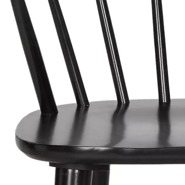 Dining Chairs-Kirklands Home Wood Curved Spindle Dining Chairs, Set of 2 Black