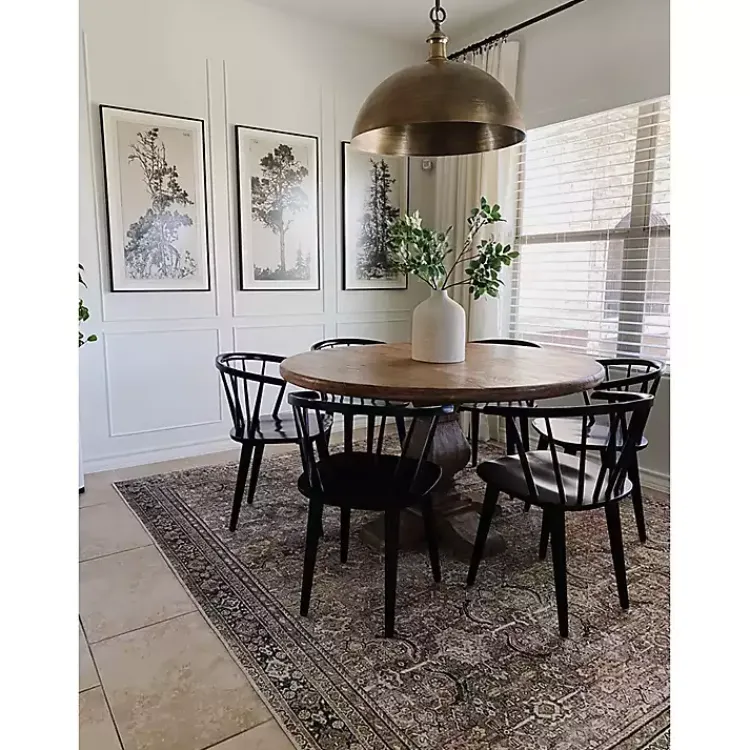 Dining Chairs-Kirklands Home Wood Curved Spindle Dining Chairs, Set of 2 Black