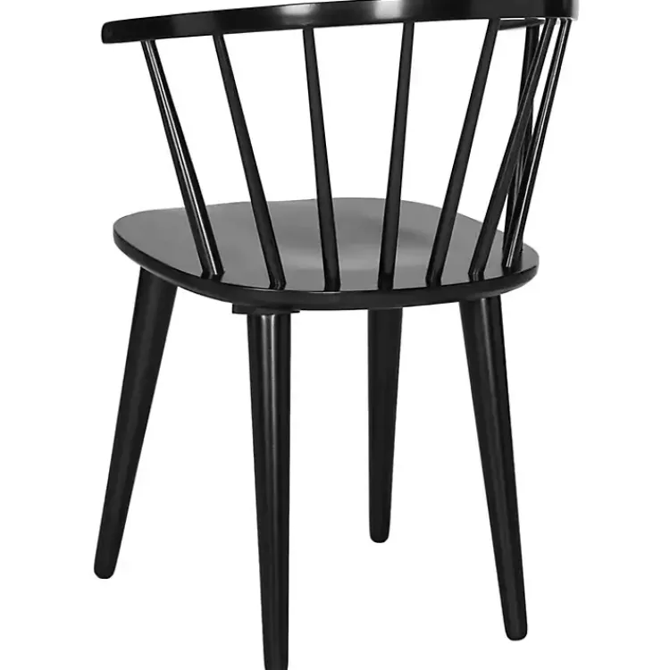 Dining Chairs-Kirklands Home Wood Curved Spindle Dining Chairs, Set of 2 Black