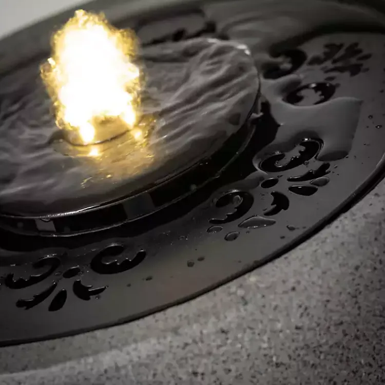 Garden Decor-Kirklands Home Resin Pedestal Outdoor Fountain, 13 in. Gray