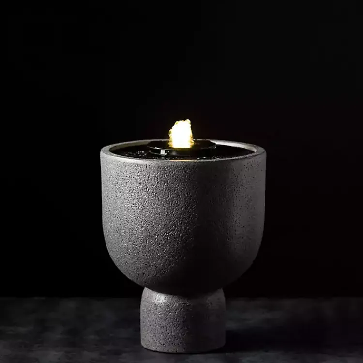 Garden Decor-Kirklands Home Resin Pedestal Outdoor Fountain, 13 in. Gray