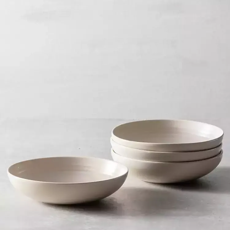 Dinnerware-Kirklands Home Fortessa Sand Ceramic Pasta Bowls, Set of 4 Tan
