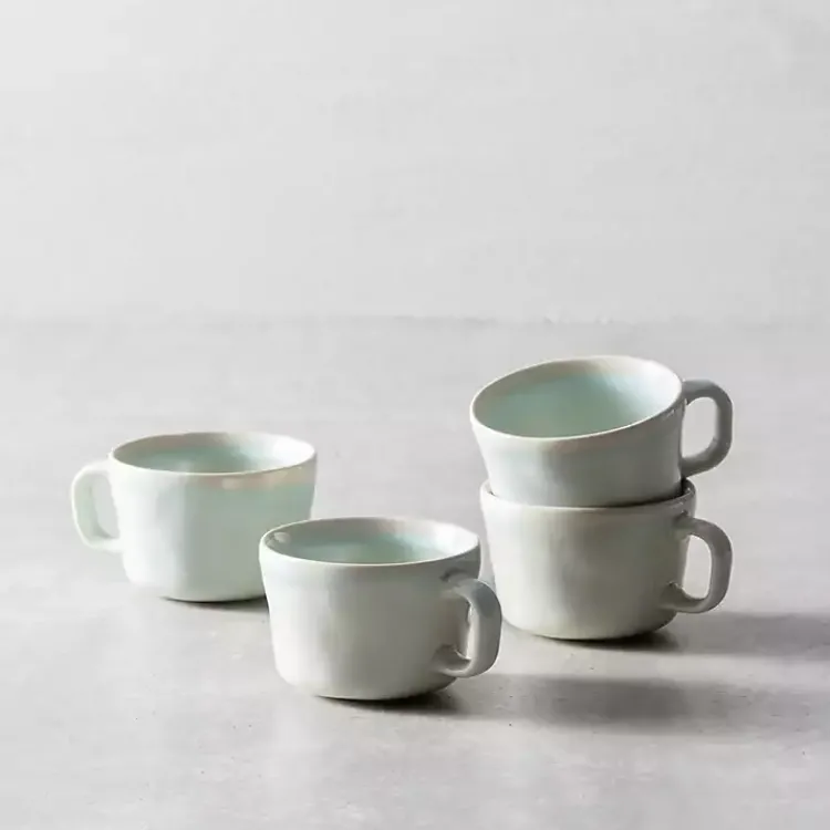 Glassware & Drinkware-Kirklands Home Fortessa Cypress Ceramic Espresso Cups, Set of 4 Blue