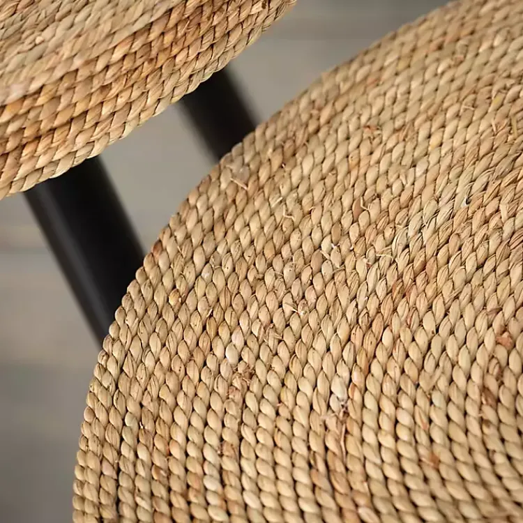 Accent & End Tables-Kirklands Home Natural Wood and Seagrass Accent Tables, Set of 2 Tan