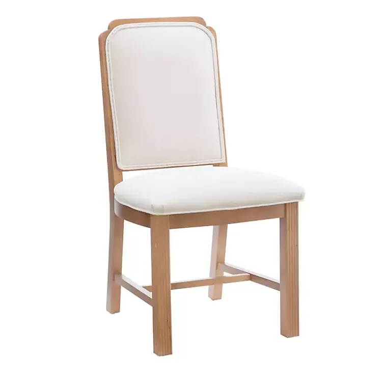 Dining Chairs-Kirklands Home Natural Linen Scalloped Dining Chairs, Set of 2 White