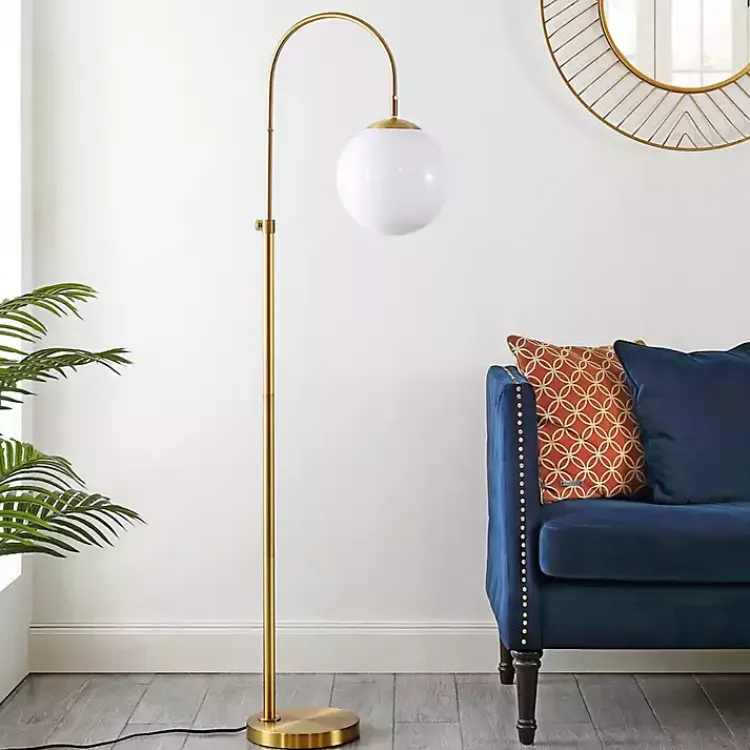 Floor Lamps-Kirklands Home Arch Globe Adjustable Floor Lamp Gold