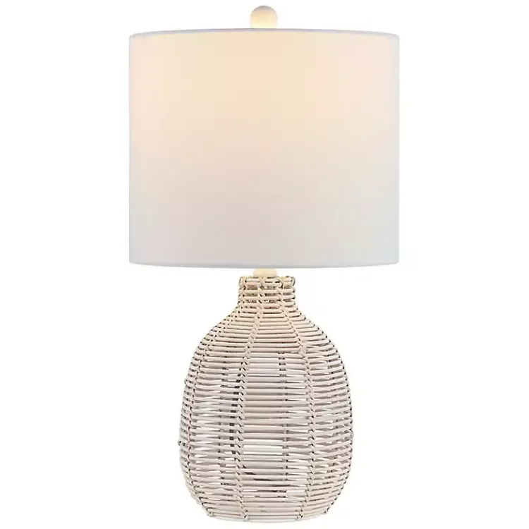Table Lamps-Kirklands Home Off Rattan Orion Table Lamp White