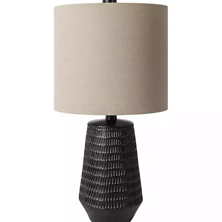 Table Lamps-Kirklands Home Modern Etched Table Lamp Black