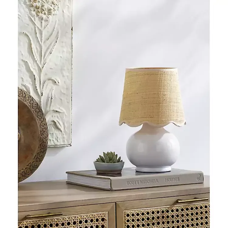 Table Lamps-Kirklands Home Stella Diminuta Table Lamp with Woven Shade White