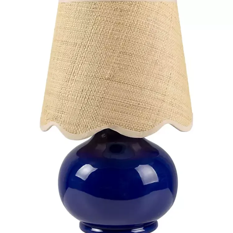 Table Lamps-Kirklands Home Stella Diminuta Table Lamp with Woven Shade Blue
