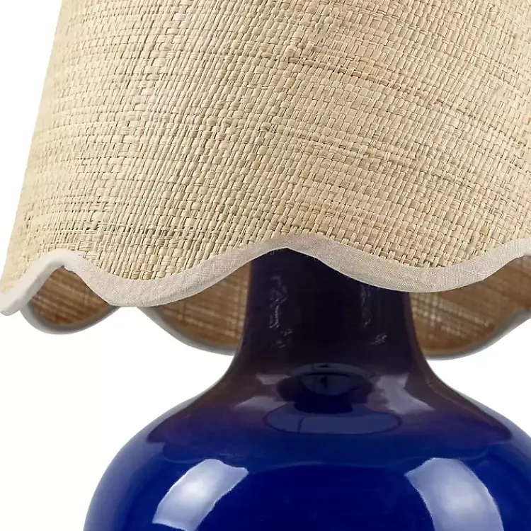 Table Lamps-Kirklands Home Stella Diminuta Table Lamp with Woven Shade Blue