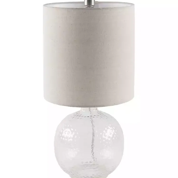 Table Lamps-Kirklands Home Clear Glass Hobnail Table Lamp Gray
