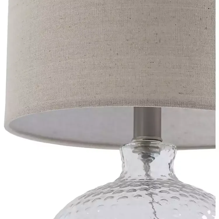 Table Lamps-Kirklands Home Clear Glass Hobnail Table Lamp Gray