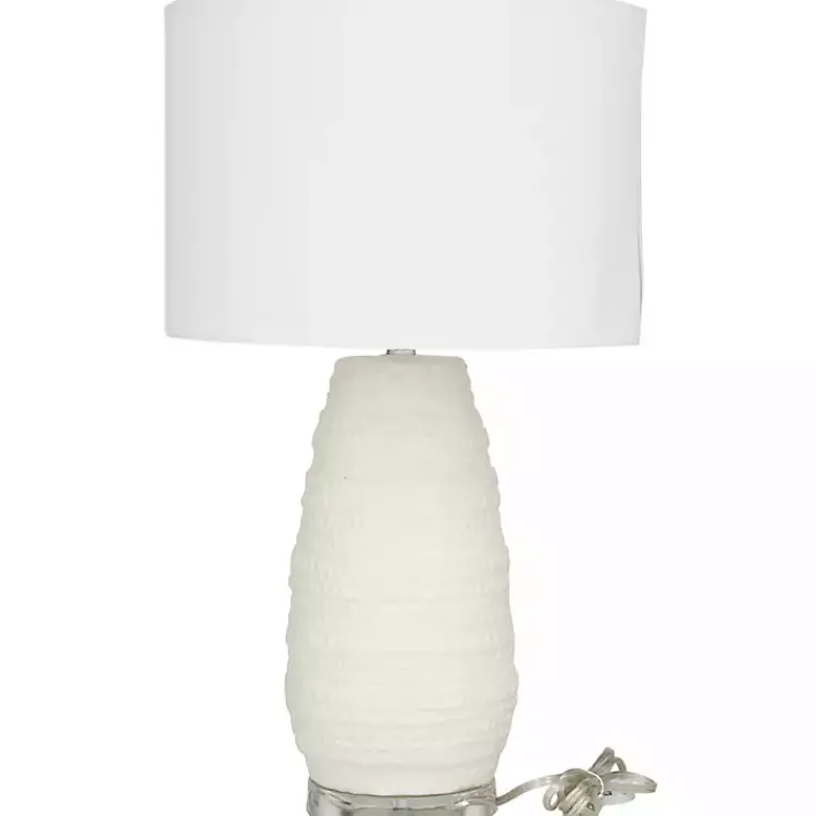 Table Lamps-Kirklands Home Cream Ceramic Gourd Table Lamp White