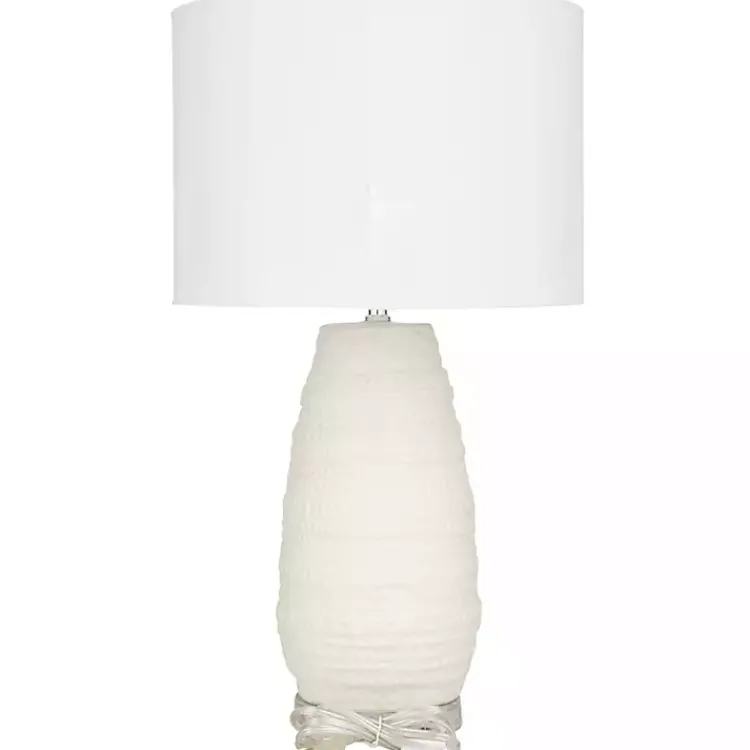 Table Lamps-Kirklands Home Cream Ceramic Gourd Table Lamp White