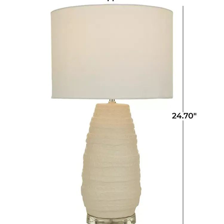 Table Lamps-Kirklands Home Cream Ceramic Gourd Table Lamp White