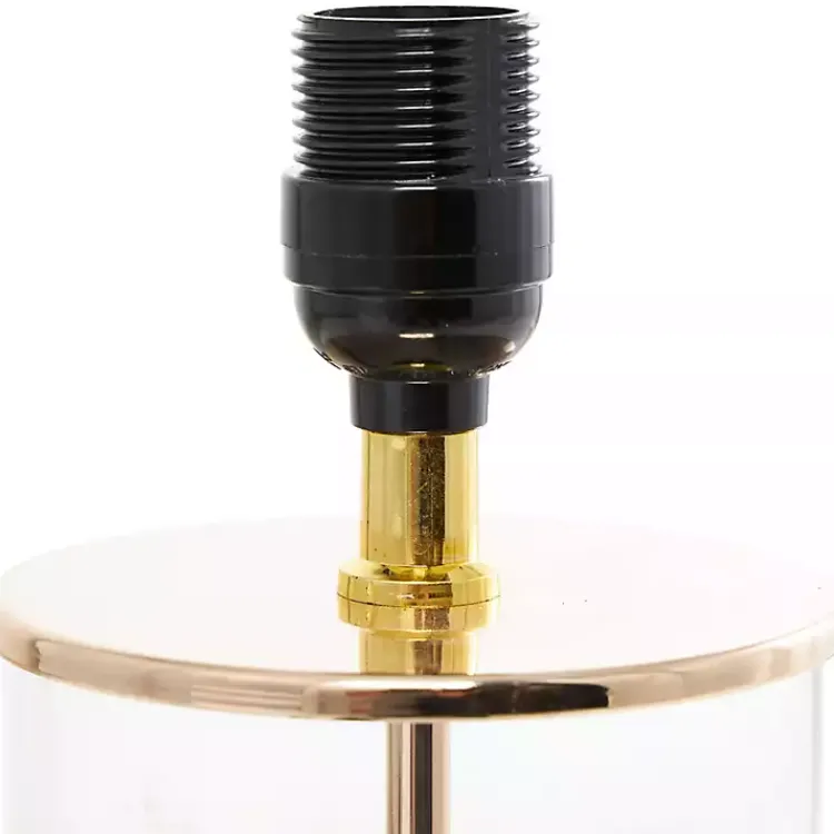 Table Lamps-Kirklands Home Clear Glass and Gold Stem Table Lamp White