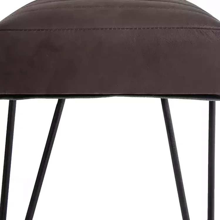 Benches & Ottomans-Kirklands Home Dark Leather Tufted Panel Bench Brown