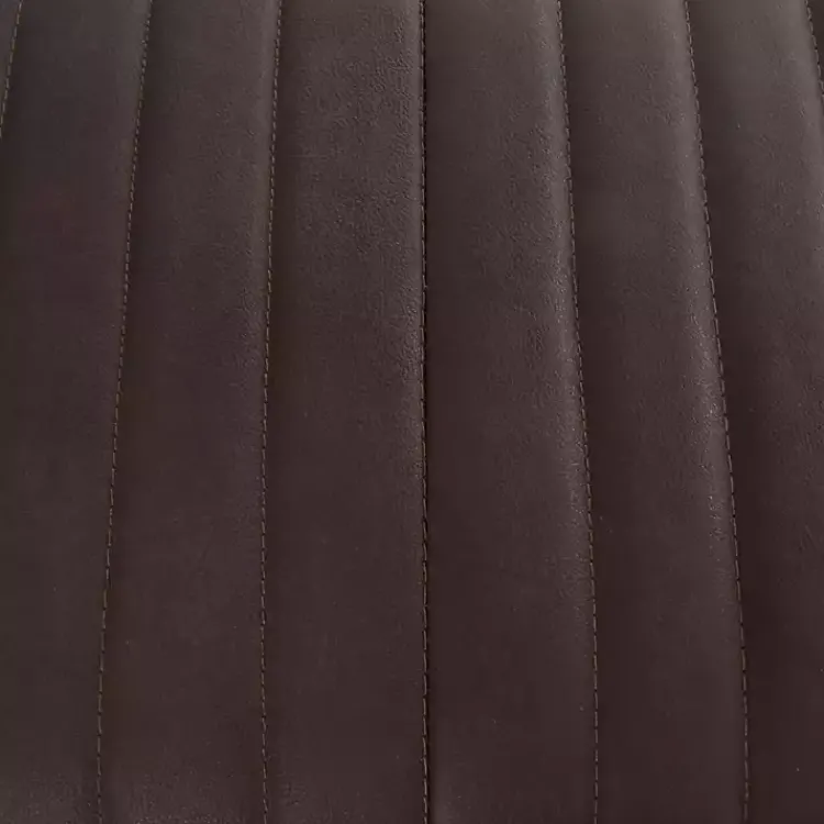 Benches & Ottomans-Kirklands Home Dark Leather Tufted Panel Bench Brown