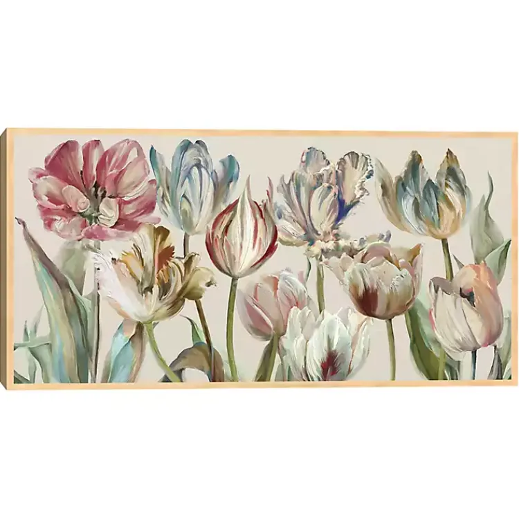 Canvas Art-Kirklands Home Parrot Tulips Framed Canvas Art Print Multi