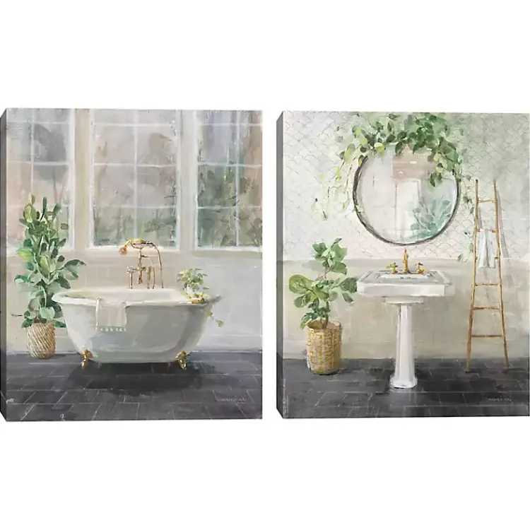 Canvas Art-Kirklands Home Simple Pleasures Bath Canvas Art Prints, Set of 2