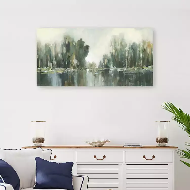 Canvas Art-Kirklands Home Abstract Treeline Canvas Art Print, 40x20 in. Blue