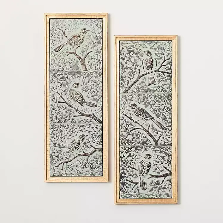 Wall Plaques-Kirklands Home Raised Bird Metal Wall Plaques, Set of 2