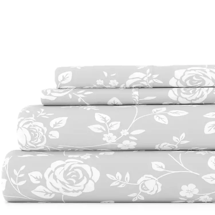 Bed Sheets-Kirklands Home Garden 4-pc. California King Sheet Set Gray