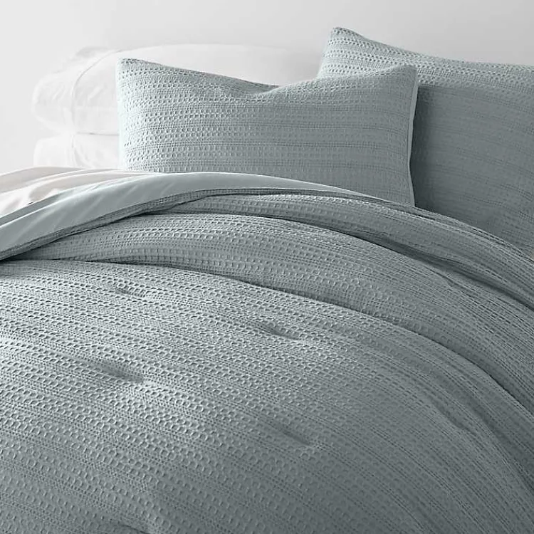 Comforters-Kirklands Home Waffle Ultra-Soft 3-pc. King Comforter Set Blue