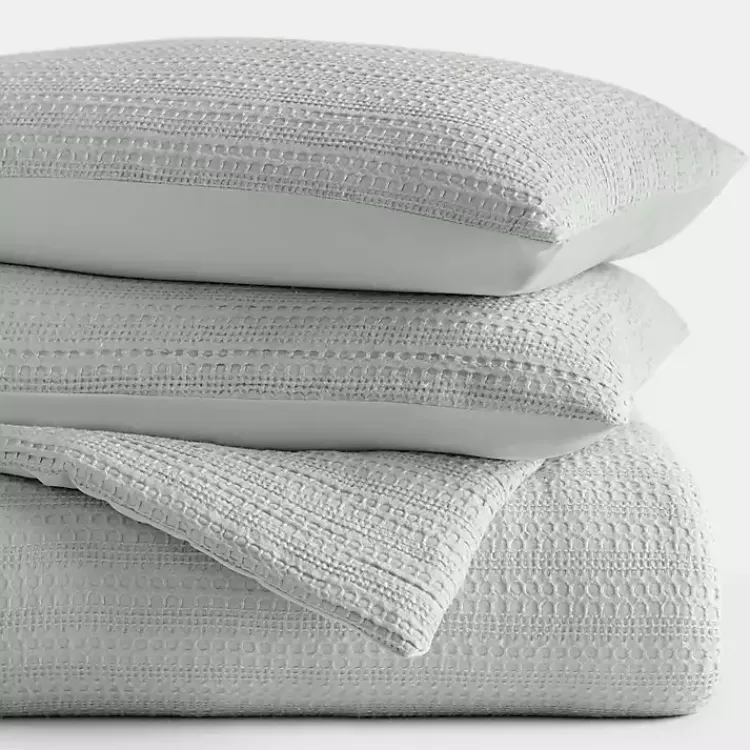 Comforters-Kirklands Home Mist Waffle Ultra-Soft 3-pc. Queen Comforter Set Green