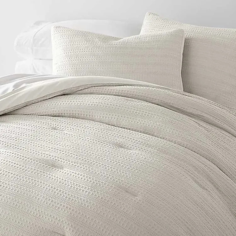 Comforters-Kirklands Home Dune Waffle Ultra-Soft 3-pc. Twin Comforter Set Ivory