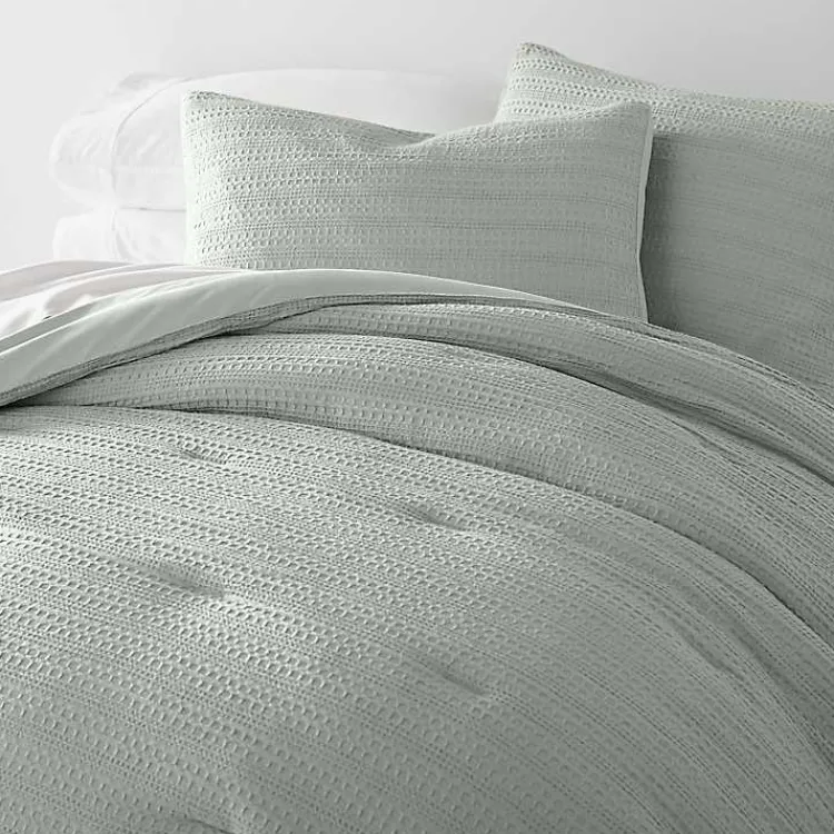Comforters-Kirklands Home Mist Waffle Ultra-Soft 3-pc. Twin Comforter Set Green