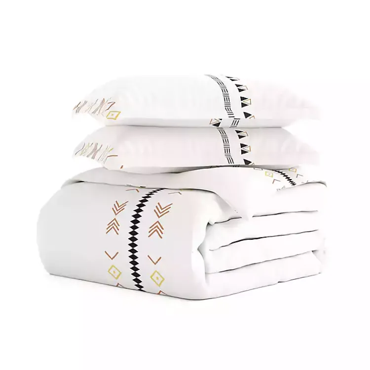 Duvets-Kirklands Home Bohemian Stripe 2-pc. Twin Duvet Cover Set White