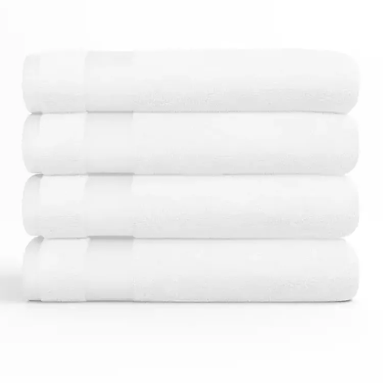 Bath Towels-Kirklands Home Essential Cotton Bath Towels, Set of 4 White