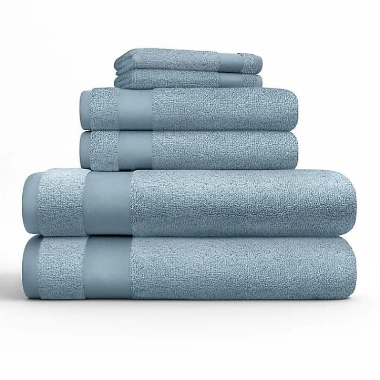 Bath Towels-Kirklands Home 6-pc. Essential Cotton Bath Towels Blue