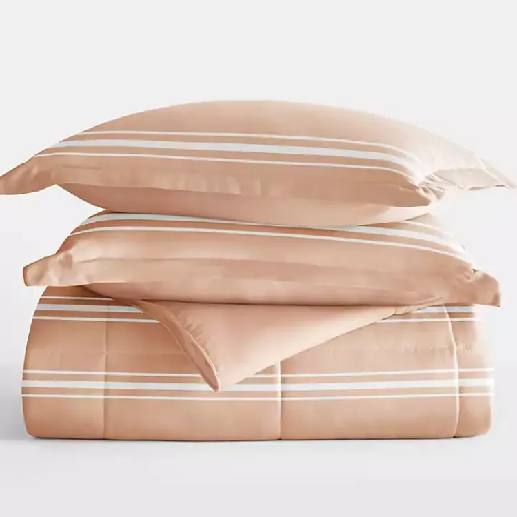 Comforters-Kirklands Home Rose Striped Reversible 3-pc. King Comforter Set Pink