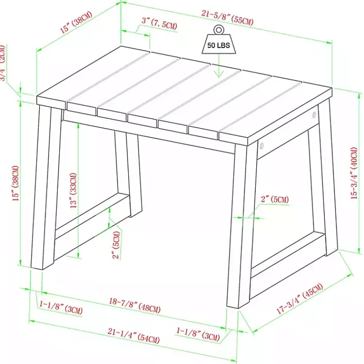 Outdoor Tables-Kirklands Home Natural Wood Slatted Box Leg Outdoor Side Table Tan