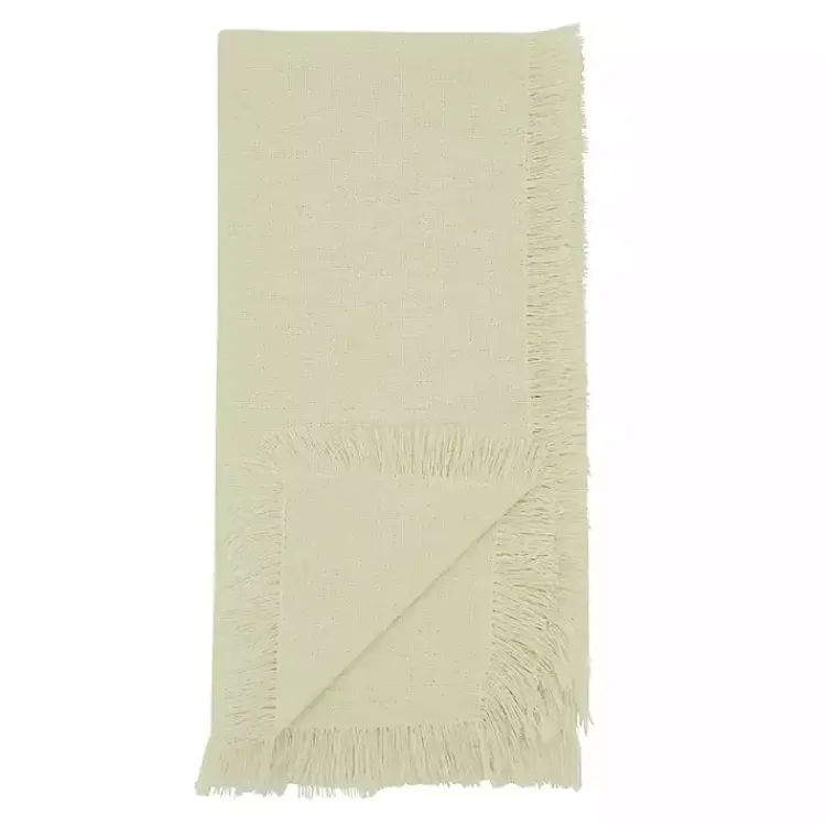 Table Linens-Kirklands Home Cream Simple Fringe Napkins, Set of 4 Ivory